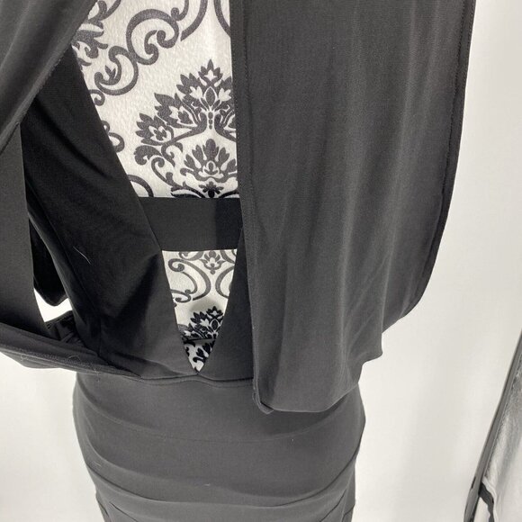 EUC Cachet Beaded Neck Keyhole Back Drop Waist Black Dress. Formal, Prom. Size S - Picture 9 of 10